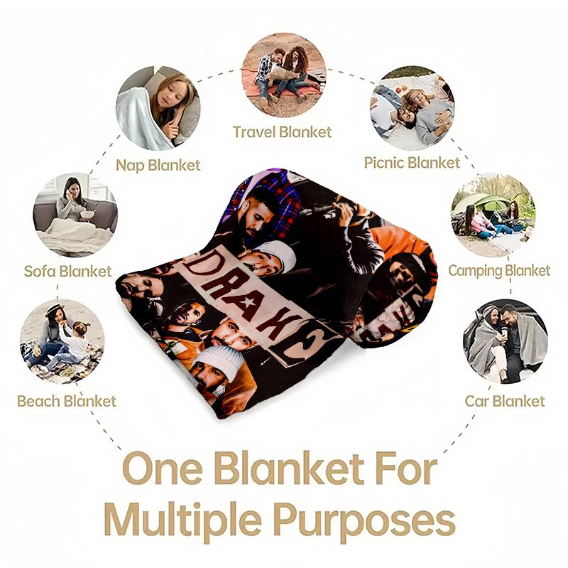 Countdown Sale! Drakes Soft Throw Blanket throw blanket Rapper Singer Album Cover Party Decorations for Bed Sofa Living Room Birthday Holiday Gifts