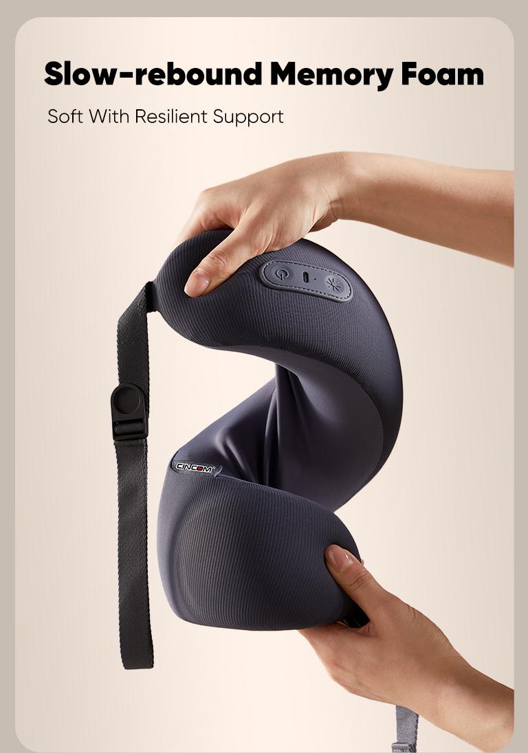 CINCOM U-Shaped Neck Massager Pillow for Cervical Support, with Soothing Heat & Kneading, 360° Memory Foam Support, Cordless, Rechargeable & Portable, Perfect Gift for Black Friday, Thanksgiving, Christmas, Birthdays & More