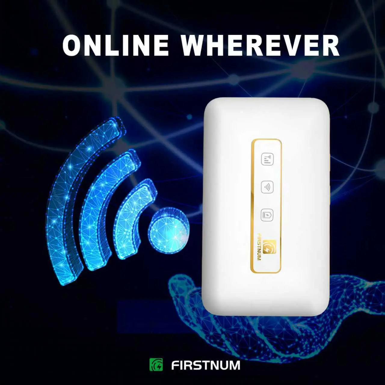 FIRSTNUM 2026 Upgrade Mobile Hotspot, Portable WiFi Hotspot for Travel in 150+ Countries, No SIM Card Required and No Contract eSIM Hotspot,  1GB Free Data Monthly wifi hotspot device