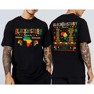 ✊   Double-Sided Black History Tour Tshirts, BHM2026 Tee, 100% Cotton "Black History DREAM EDUCATE" ,  I am Black Graphic, Perfect Gift for History Lovers! # TrendyTees # TikTokShop. # ViralTees # TikTokMadeMeBuyIt.