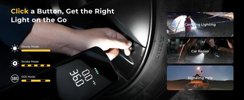 FLEXTAIL 150PSI Tire Inflator Portable Air Compressor, Knob Pressure Control, with 2.5D Curved Screen, Fast Air Compressor for Car, Bike & Inflatables — Rechargeable Air Pump with LED Display & Auto Stop