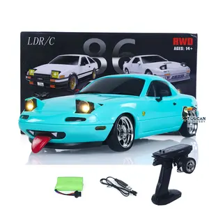 LDRC LD1804 1/18 2.4G 4X2 Remote Control Drift Car Brushed Motor ESC Servo Light System RC Racing Vehicle Assembled Toys RTR