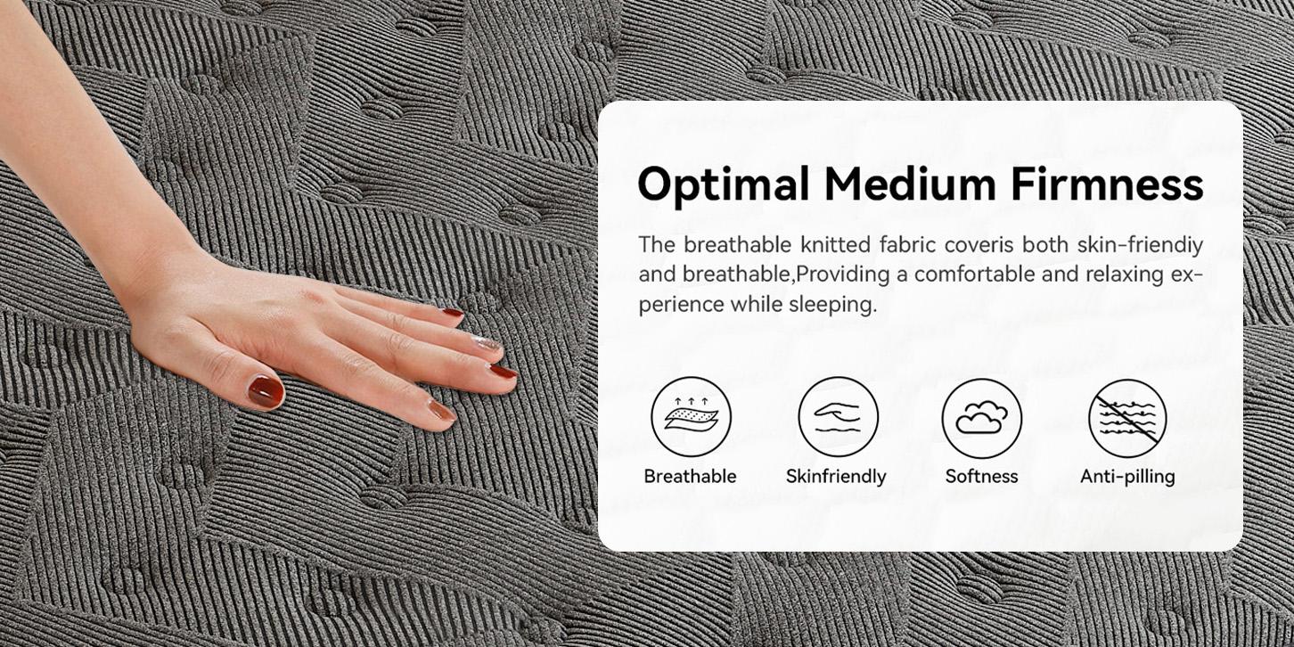 LayRoad 12/14 Inch Twin Full Queen King , Hybrid Memory Foam Mattress in a Box | Pocket Spring + Zoned Support | Soft and Comfortable, Pressure Relief, Medium Firmness, CertiPUR-US Certified(mattresses | queen size mattress | full size mattress)