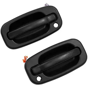 Exterior Door Handle Front Left & Right Pair with Key Hole | for 1999-2007 Chevy Silverado Suburban Tahoe Avalanche GMC Sierra Yukon Cadillac Escalade | Replaces# 15034985, 15034986