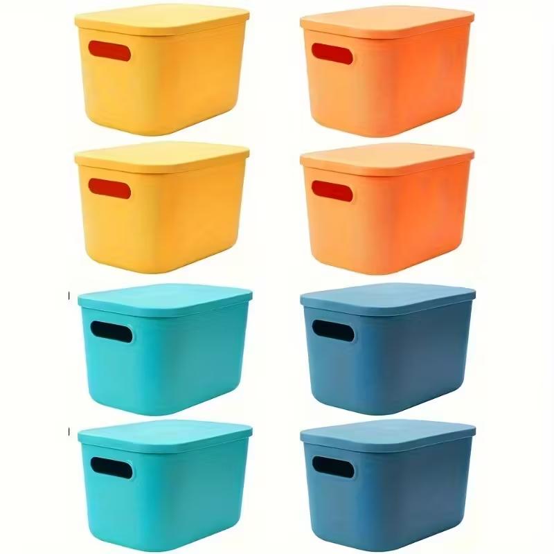 6-Pack Stackable Storage Bins with Lids Waterproof for Office Bathroom & Snacks Organize Your Space Efficiently