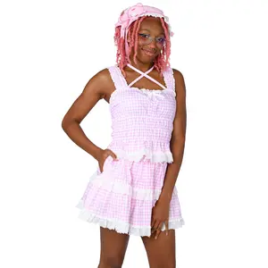 Katherine Shirred Camisole - Pink Gingham