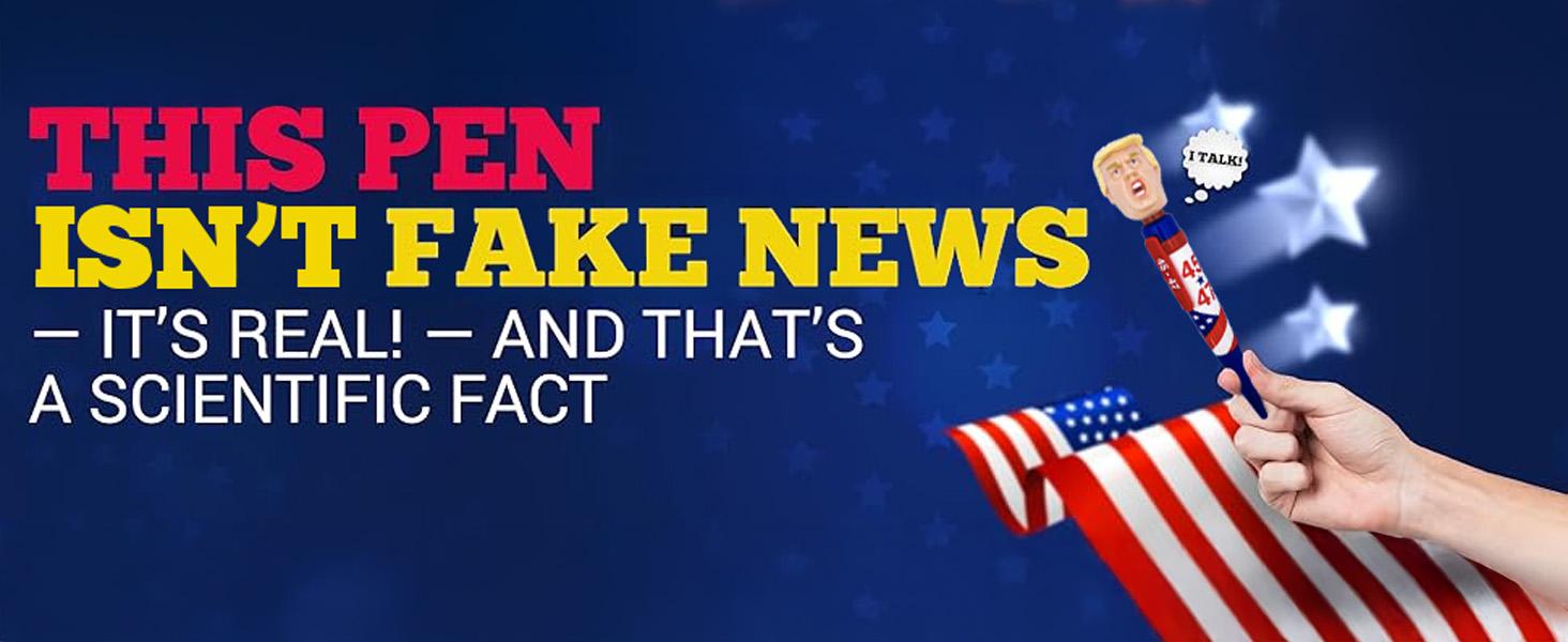 Donald Trump Talking Pen - Press His Hair & Hear 8 Real Voice Quotes - Funny Political Gag Gift for Men, Unique Trump Gifts, Novelty Desk Toy & Office Conversation Starter (Trump 45-47 Edition)