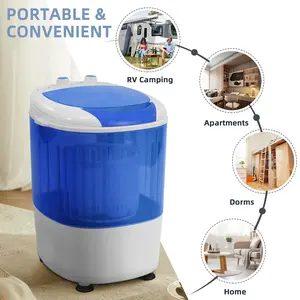 Mini Portable Washer with Spin Dryer – 5.5 lb Capacity Compact Washer with Spin Timer Control, Ideal for Homes, Apartments, RVs & Small Living Spaces, 2-in-1 Washer & Spin Dryer for Efficient Laundry Care