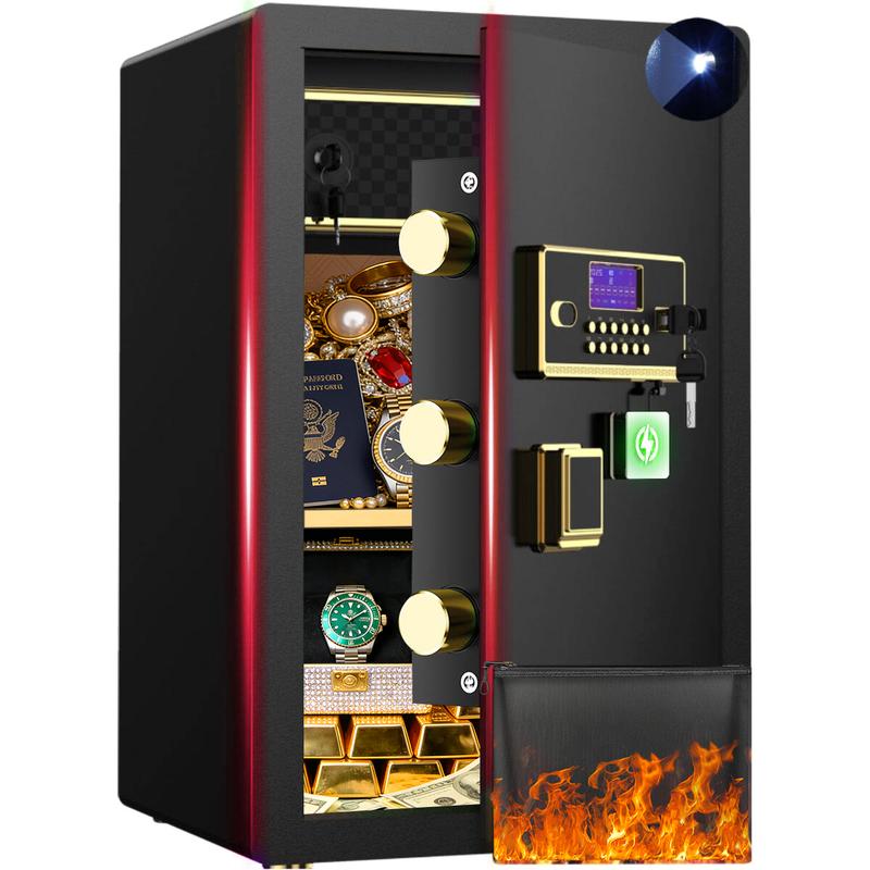 RXDSAFE Large Safe Box with Digital Keypad, Electronic Lock, Smart Alarm System, and Dual Security Includes Fireproof Bag & Inner Locking Cabinet for Home, Office, and Business