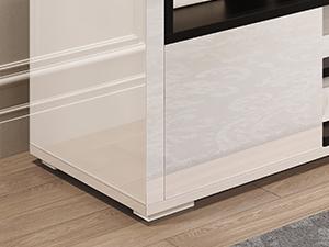 DWVO LED TV Stands for Living Room, TV Stand 55 inch TV, Entertainment Center with Storage, Modern White TV Stand, High Glossy Wood TV Media Console Cabinet, Black & White