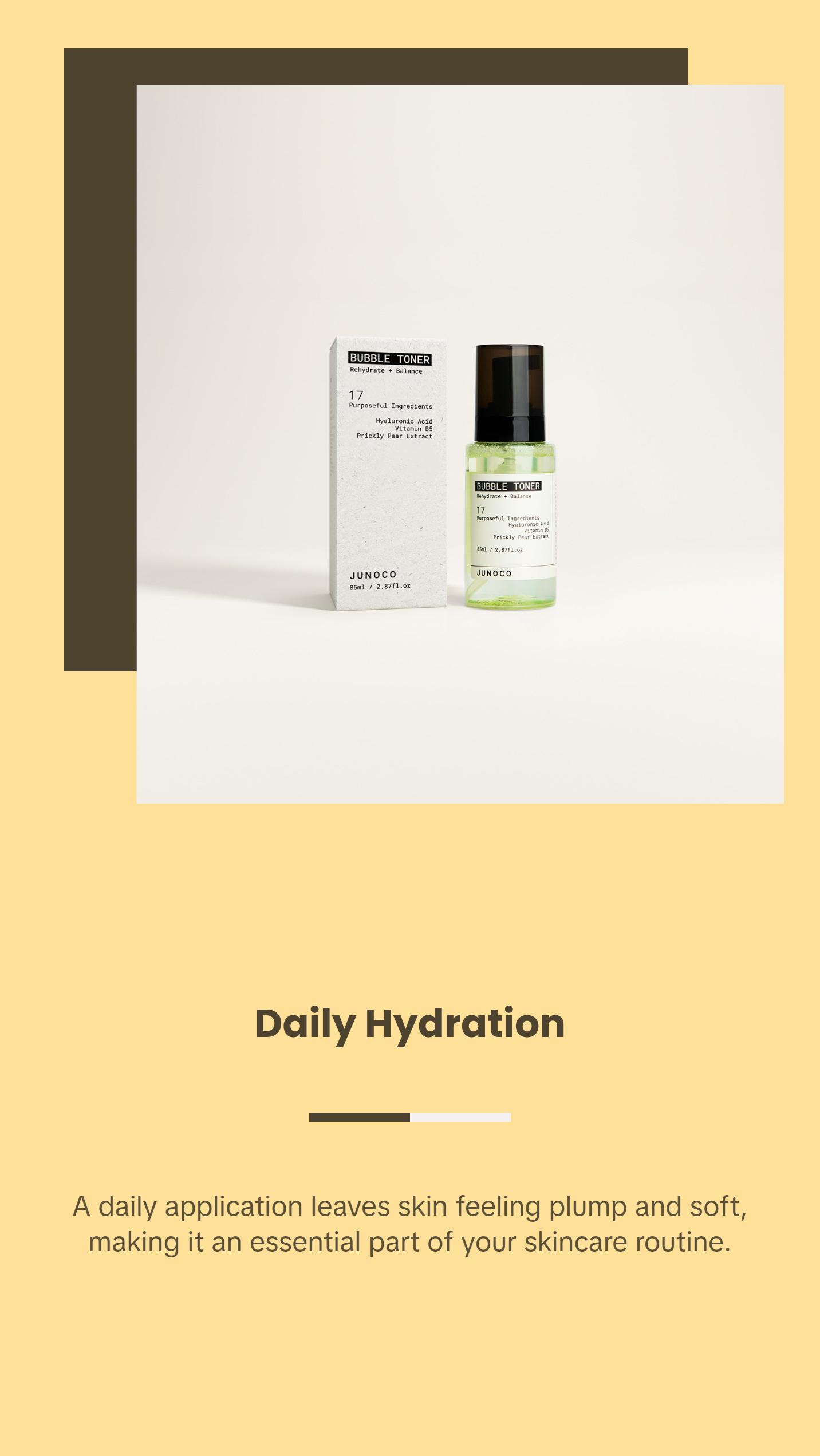 JUNOCO Bubble Toner. Rehydrating and Balancing Daily Facial Toner 85ml/2.87 Fl Oz