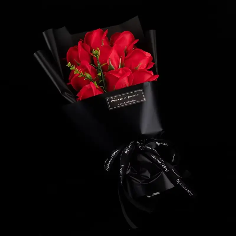 9 Rose Flower Bouquet 🌹 Eternal Roses Gift for Her | Romantic Valentine’s Day, Birthday & Wedding Decoration NONE