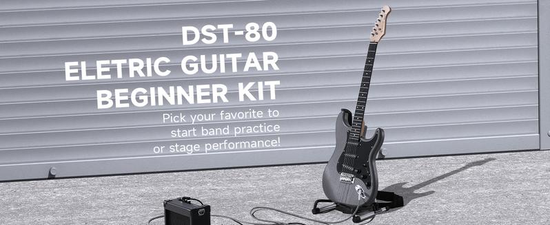 Donner DST-80 ST Electric Guitar Kit with Amplifier, Bag, Strap, String, Tuner, Cable, Capo and Pick, SSS Pickups