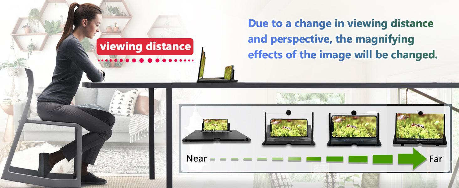 PQRQP 12" Screen Magnifier for Phone HD AmplifierProjector for Movies Videos Gaming Foldable Mobile Holder Universal Compatibility Lightweight for Home Travel Bedroom Office