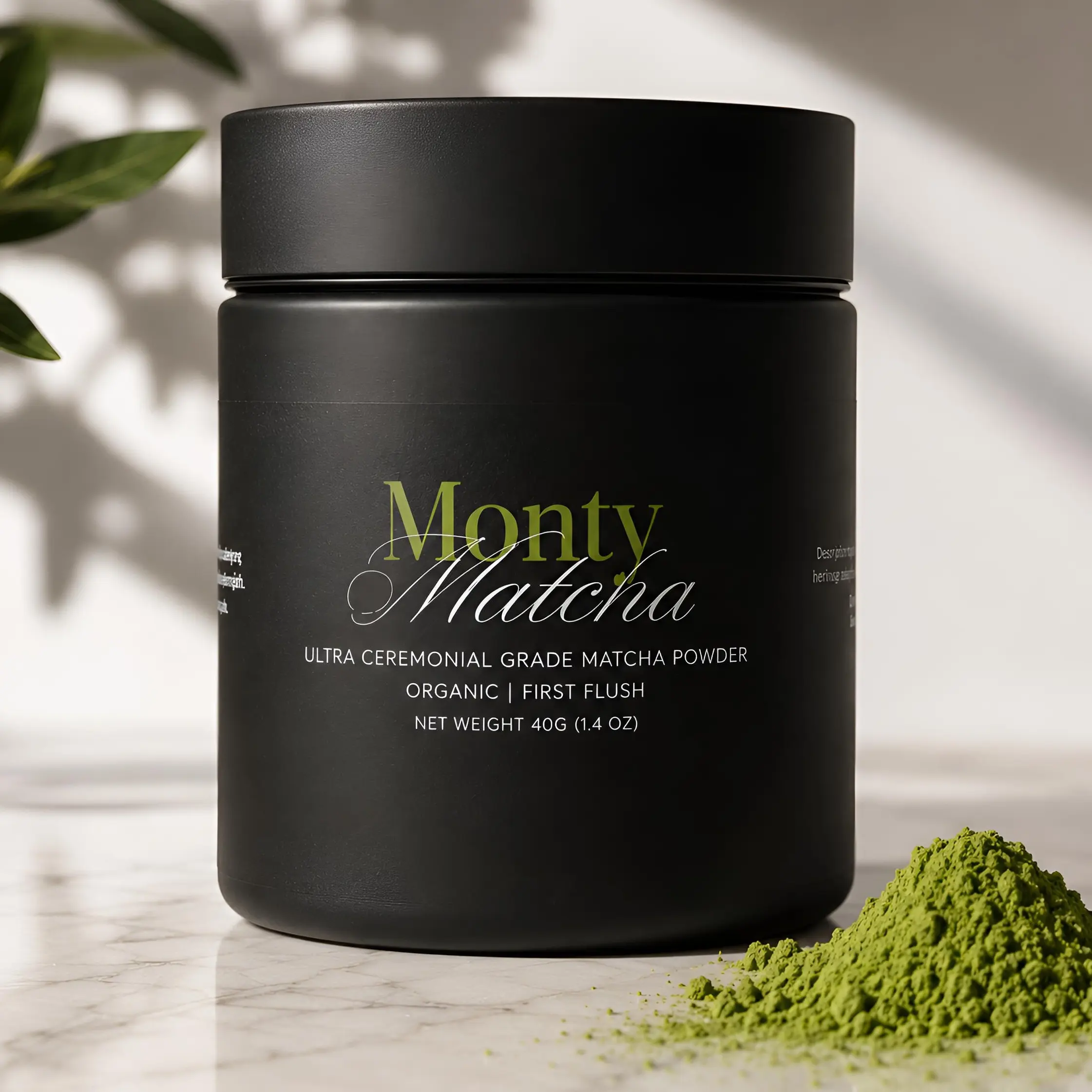 Monty Matcha Ceremonial Grade Matcha Green Tea Powder – Authentic Japanese First Harvest, Single-Origin Samidori, Organic & Vegan – Antioxidant & L-Theanine for Calm Energy – Premium Matcha for Lattes | 40g Tin