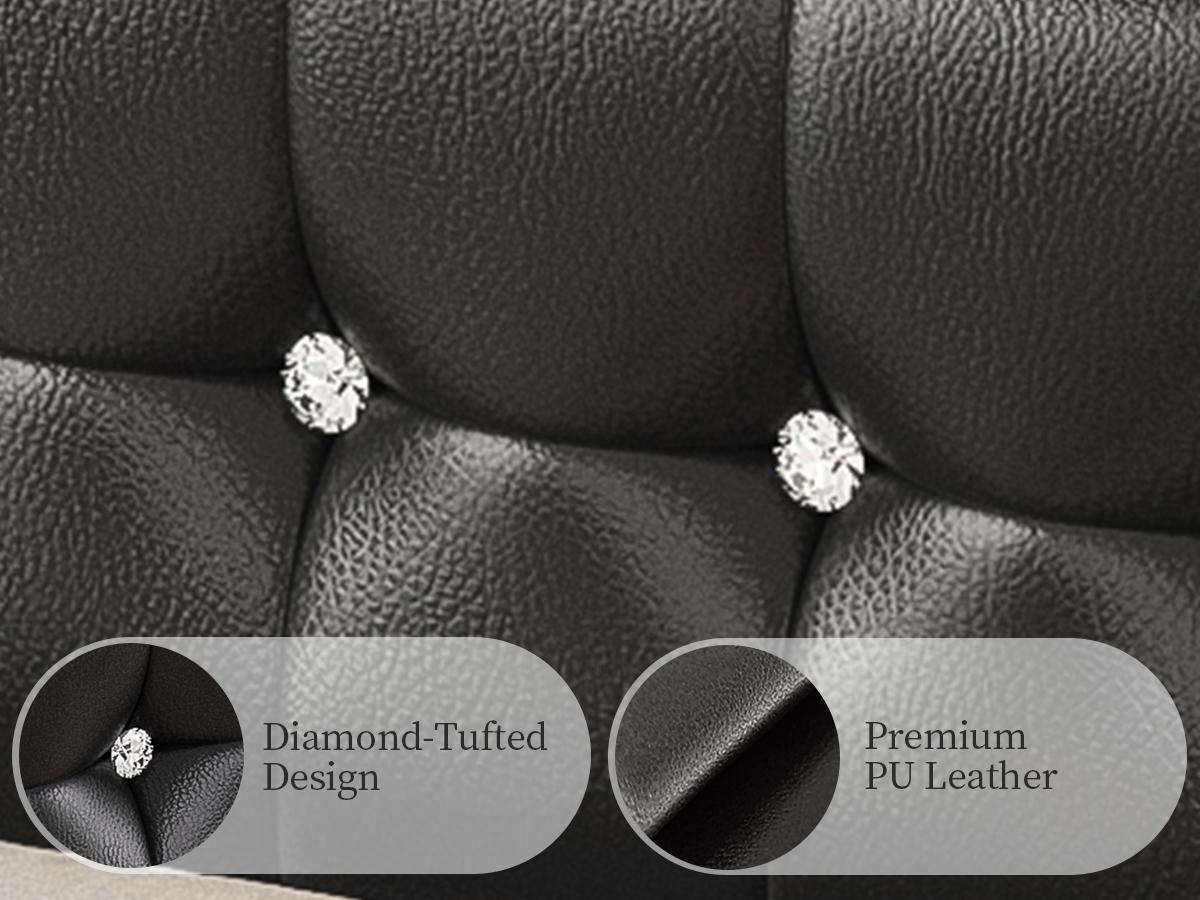 California King Bed Frame with Bookcase Storage Headboard and 2 Drawers, 52" Ultra-High LED Bedframe with Charging Station, Linen Upholstered Crystal Button Tufted Wingback Beds with Footboard,Black/White/Cream/Gray California King Bed Frame with Bookcase Storage Headboard and 2 Drawers, 52" Ultra-High LED Bedframe with Charging Station, Linen Upholstered Crystal Button Tufted Wingback Beds with Footboard,Black/White/Cream/Gray