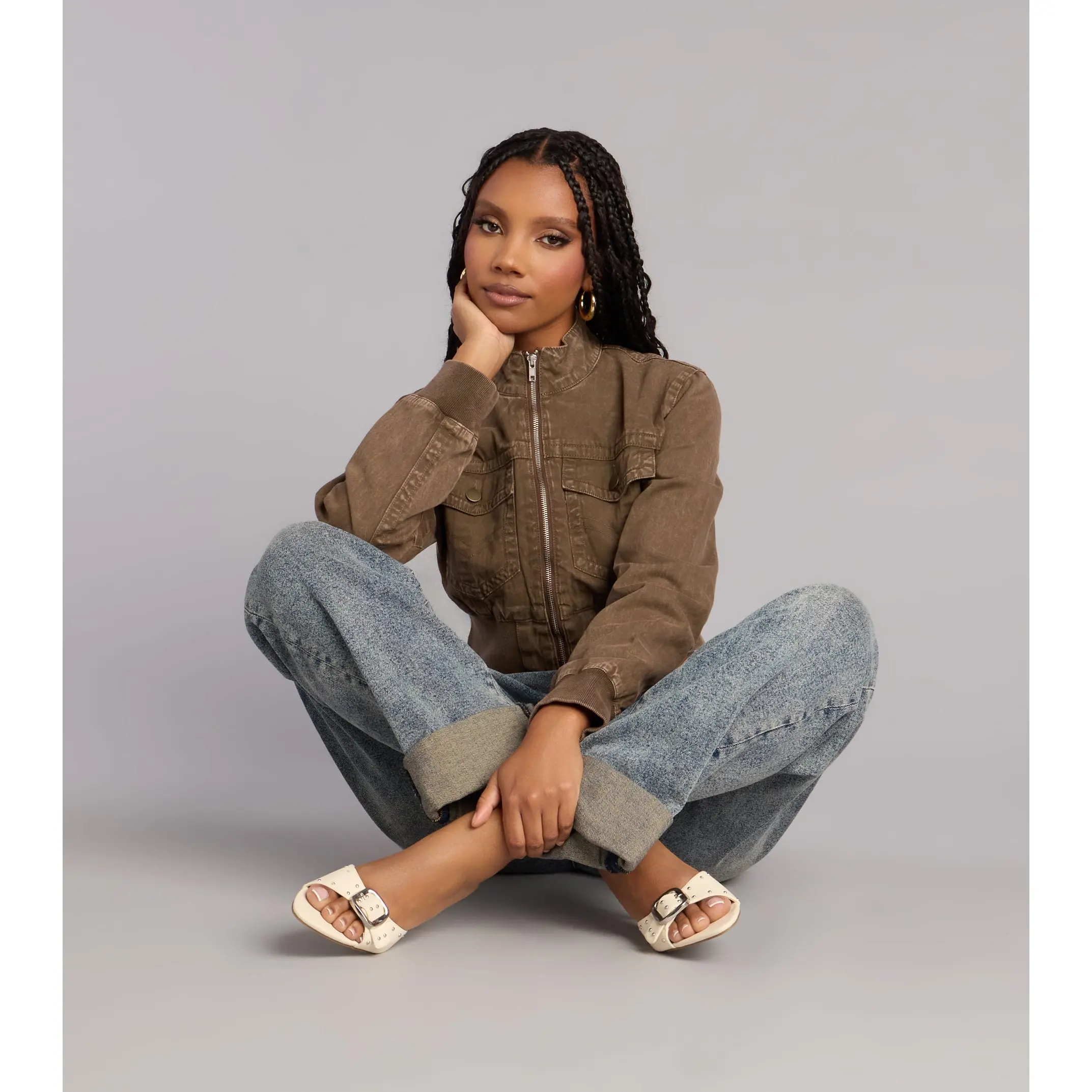 Street Style Mood Cropped Bomber Jacket