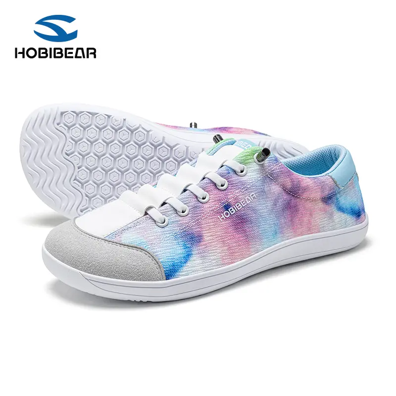 HOBIBEAR Barefoot Shoes, Ultra Light Sneakers for Women, 0 Drop Lace-up All Season Trainers with Pink Purple Gradient Ombre, Women's Shoes, Walking Shoes, Sports Shoes tiktokshopbacktoschool,back to school,back to school haul