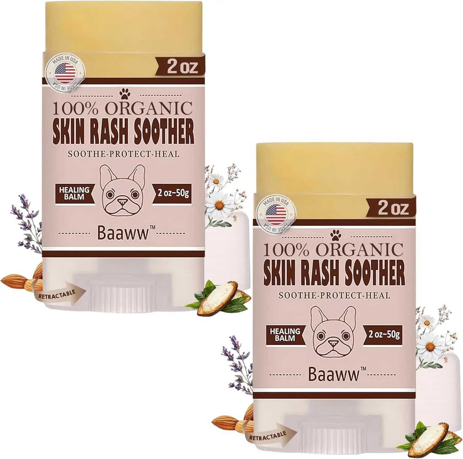 Dog Irritated Skin Relief - Hot Spot Soother Skin Treatment Moisturizer, Anti-Itch & Allergy Dog Lotion, All-Natural Rash Cream for Canine - Soothing Relief for Dry Itchy Coat, Balm 2oz - 2 Pack