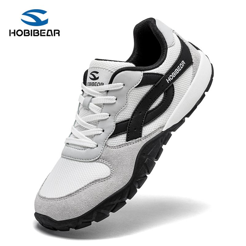 HOBIBEAR Wide-Head Shoes for Spring/Autumn Durable Casual Lightweight Hiking Wide-Fit Footwear with Toe Box Expander Non-Slip Outsole Breathable Comfort