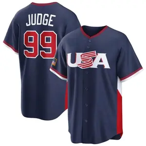 Men’s Judge #99 Baseball Jersey – 2026 World Baseball Classic USA Navy Stitched Fan Shirt