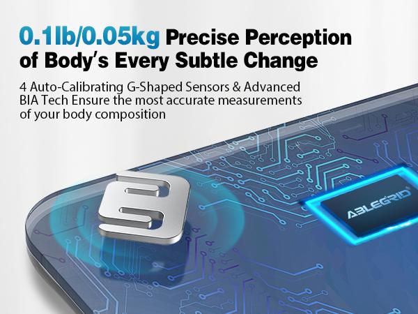 ABLEGRID Smart Bathroom Scale for Body Weight, Digital Body Fat Scale with LED Column Trend Display, BMI,Muscle Mass,Body Type, Accurate Home Weighing Scale for People with APP-Free Mode, 400lb