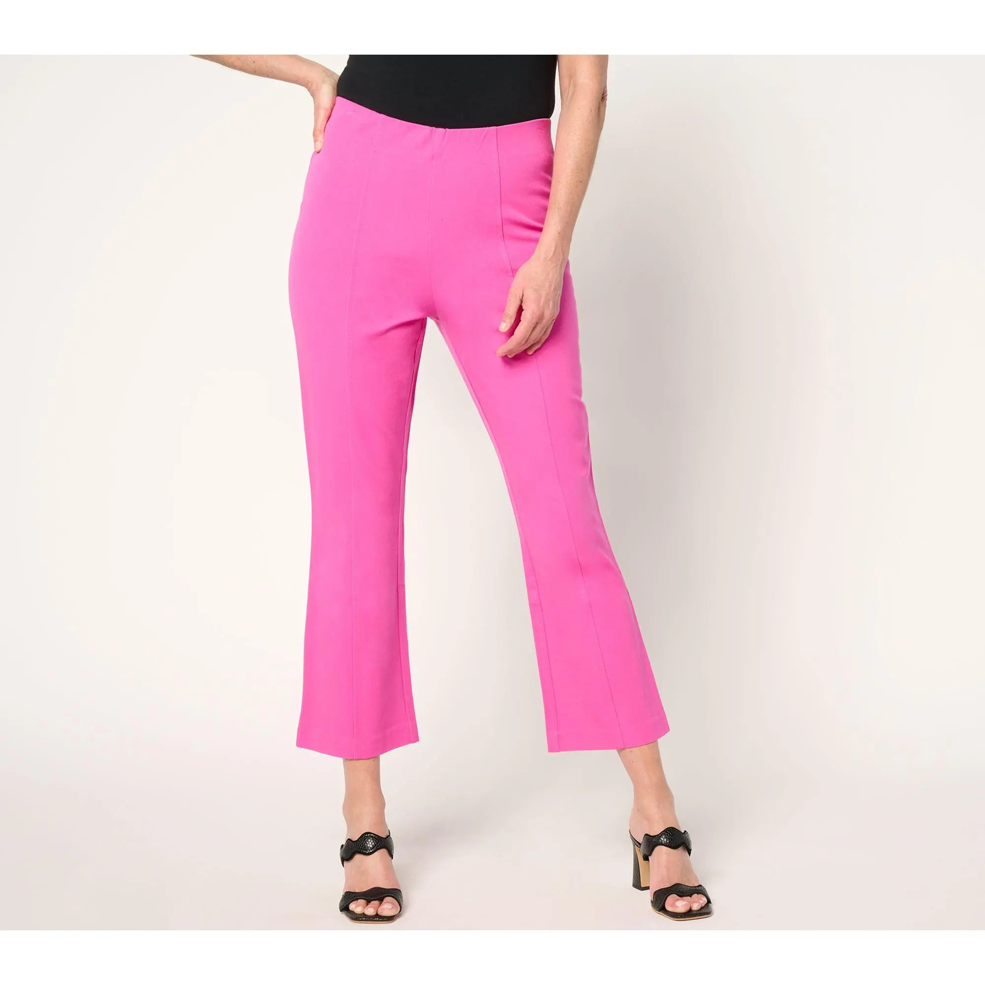 Isaac Mizrahi Live! Petite 24/7 Stretch Baby Bootcut Crop Pants