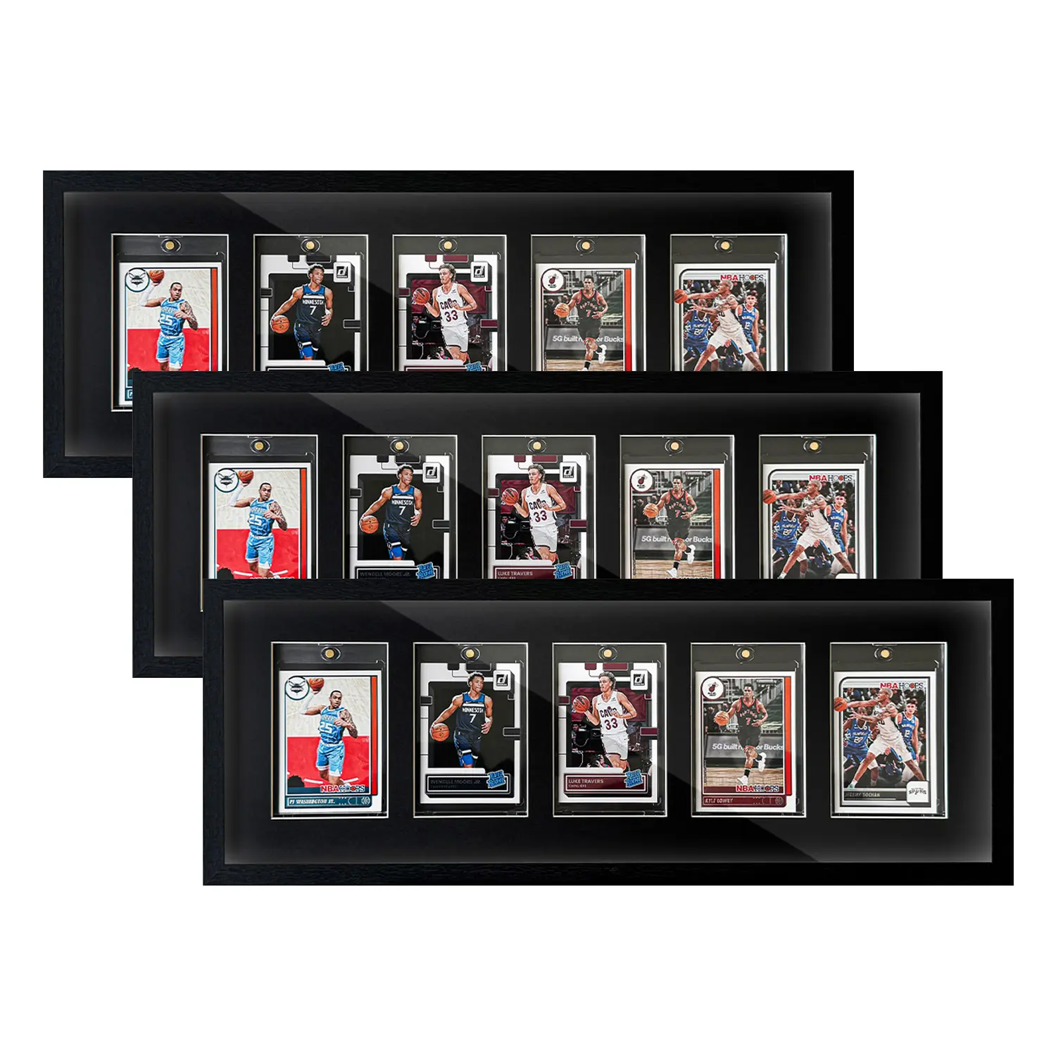 CCDCC 3-PACK Graded Sports Card Display Case, Acrylic Shadow Boxes With UV-Protection PC Glass, 2/4/5/6/8 Capacity For Basketball Baseball Star Cards, Trading Card Accessories, Sports Cards Accessories