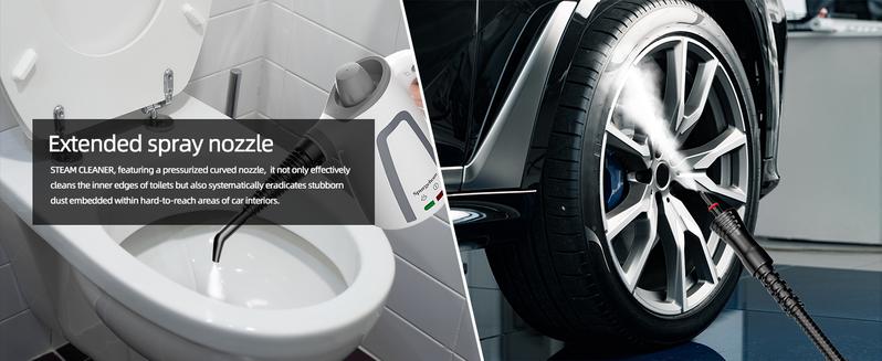 Spurgehom Fast Heating 1050W Steam Cleaner with High Pressure - 11-in-1 Portable Steamer & 8 Tools for Deep Cleaning Floors, Cars, Windows, Safety Lock for Hassle-Free Home Care