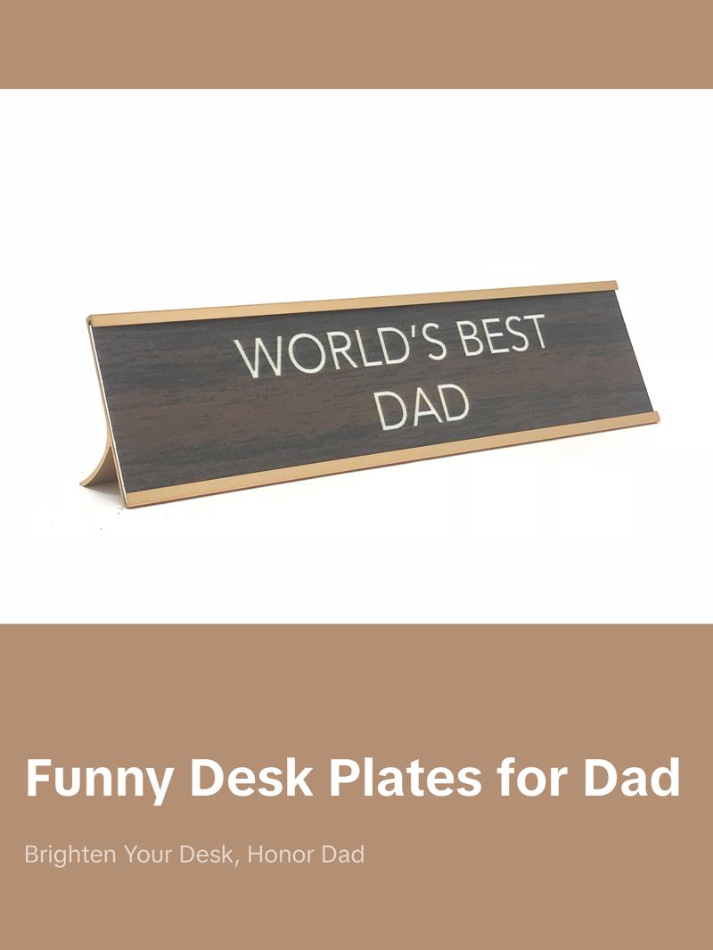 LEMONSODA World’s Best Funny Desk Plates (Humorous Signs for Office Mother’s & Father’s Day) - Novelty Gifts Dad