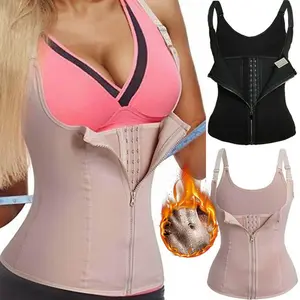 WOMEN SAUNA WAIST TRAINER VEST CINCHER GIRDLES TOP FAJAS REDUCTORAS COLOMBIANAS Bra Compression Pink Slim Womenswear Shapewear Basic Black Zipper Body Shaping Underwear Minimalist