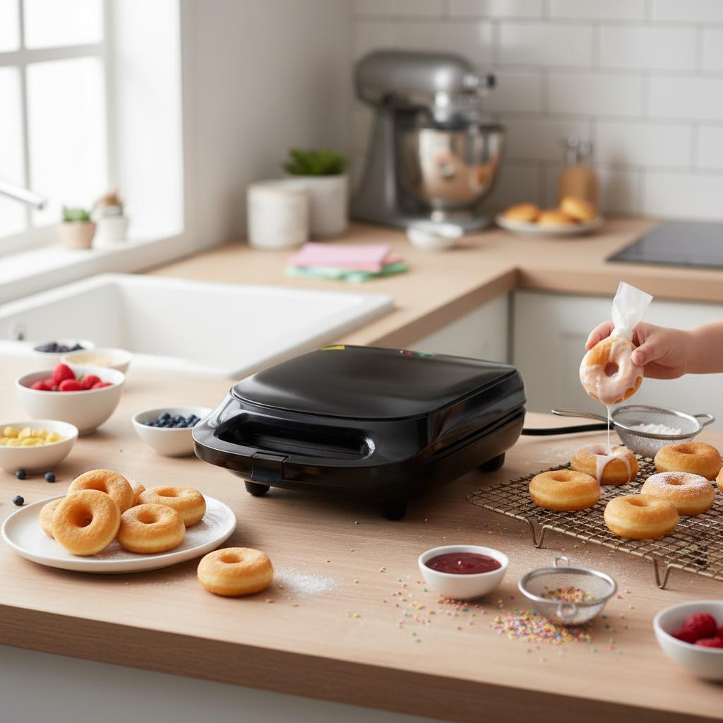 16 Hole Donut Maker Multifunctional Dual Heating Home Baking Machine, Multi-hole Mold, Dual Zone Heating, Donut Making Machine, Baking Lovers