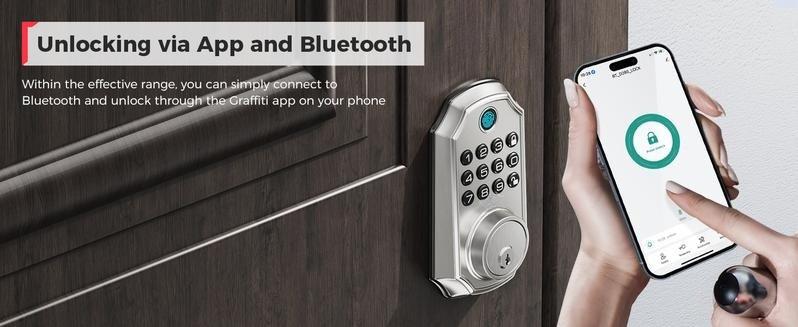 Smart Fingerprint Door Lock, 4-in-1 Keyless Entry Deadbolt, App-Assisted Control