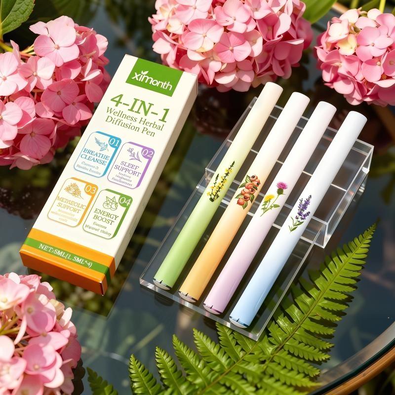 Herbal Care Stick 4 Counts/1 Set, Gentle Ingredients Nourish Comfortable Body, Four Unique Formulas, Natural Scent, Daily Breathing Regulation