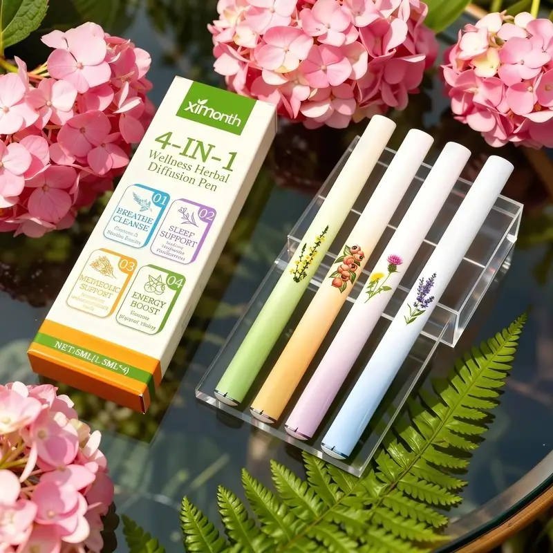 Herbal Care Stick 4 Counts/1 Set, Gentle Ingredients Nourish Comfortable Body, Four Unique Formulas, Natural Scent, Daily Breathing Regulation