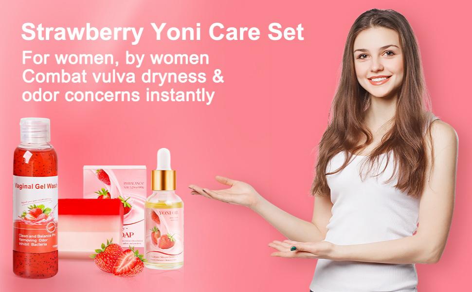Feminine Wash & Oil & Yoni Soap Set for Women, Yoni Wash for Ph Balance Remove Odor Moisturizing