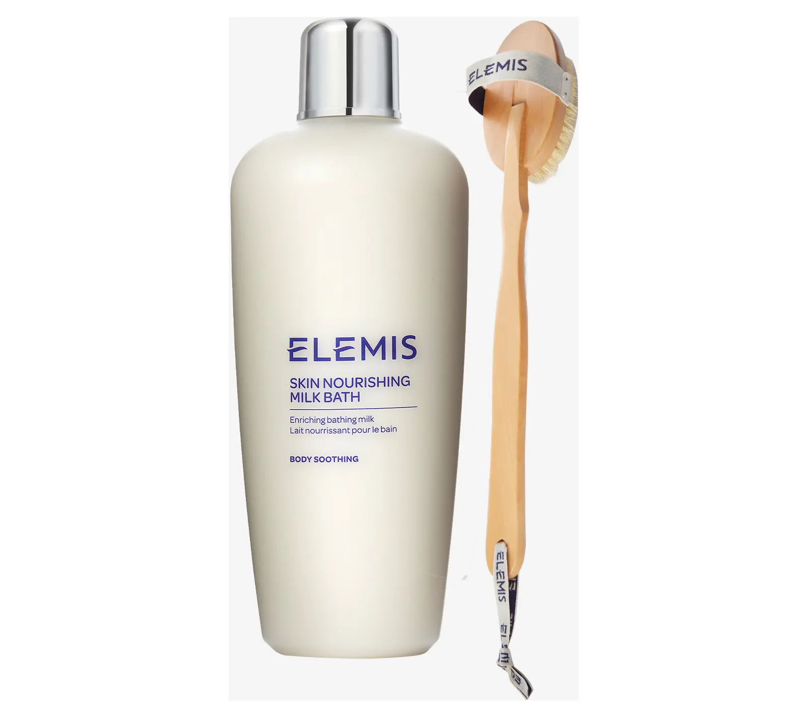 QVC Elemis Body Nourishing Milk Bath & Exfoliating Brush Set, Beauty & Personal Care Bath Body Care Tool Kit