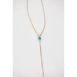 Turquoise Beaded Lariat Necklace