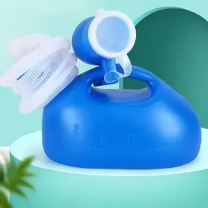 Portable Men's Emergency Urinal, Car Travel Toilet, Large Plastic Urine Container with Lid and Funnel, Suitable for Elderly & Patients