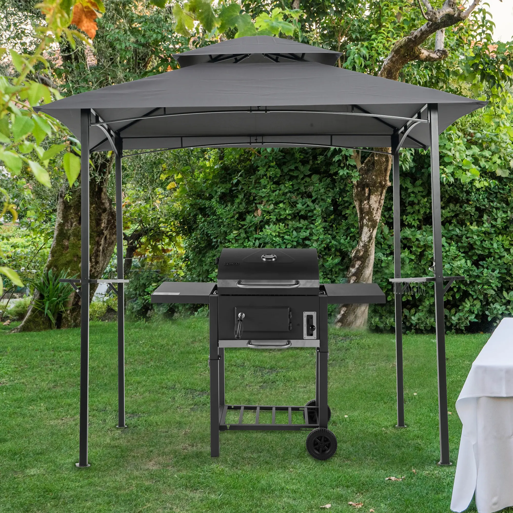 8x5ft Gazebo Replacement Canopy, Double-Tiered Polyester Patio Sunshade, Waterproof UV-Blocking Top Cover for Outdoor Grill & Backyard, Outdoor Canopy For Patio, Patio Sunshade Canopy