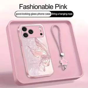 Suitable for [iPhone 17 Pro Max] high-end women's phone case, featuring a beautiful and elegant butterfly pattern, shockproof and fingerprint-resistant, available in multiple colors YM99