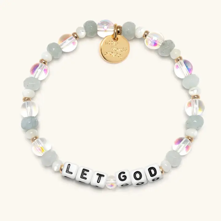 Little Words Project - Let God Bracelet – Faith & Trust Reminder Bracelet, Inspirational Beaded Bracelet, Trackable Kindness Bracelet – Choose Your Size