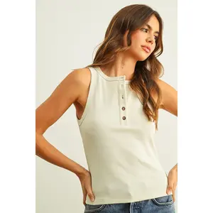COTTON RIBED TANK TOP