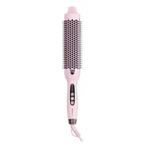 FoxyBae Hottie Hot XL Long Barrel Heated Round Brush – 1.5” Thermal Round Brush for Volume & Smooth Finish – Tourmaline Ceramic – Adjustable Digital Heat
