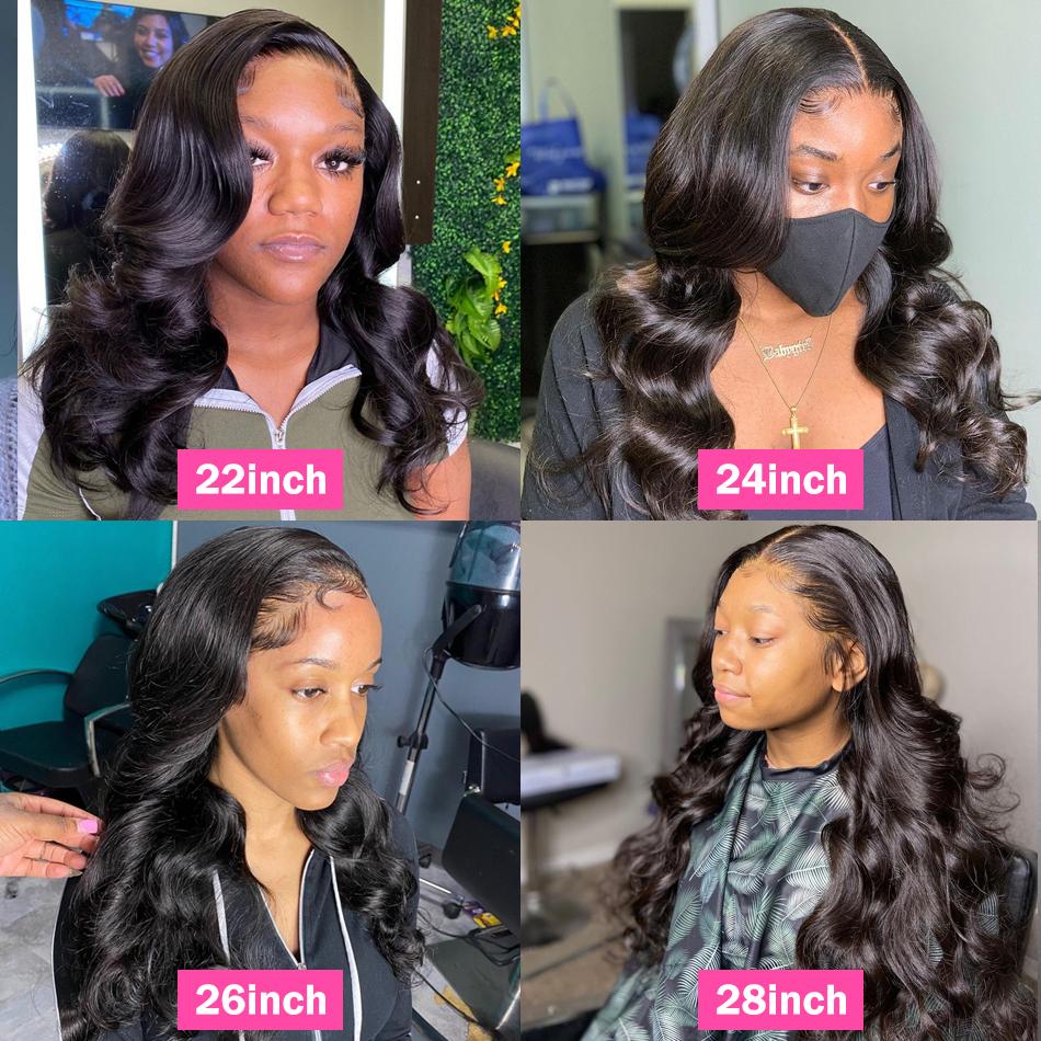 Bling Hair Ready&Go 6x4 HD Transparent Glueless Body Wave Lace Closure Wig Human Hair Brazilian 30 32Inch 5x5 Glueless Lace Frontal Wigs For Women Pre-Plucked Hair 180%Density