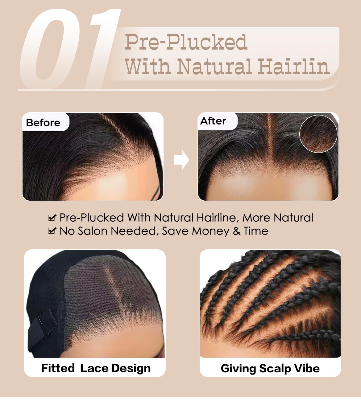 Wavymy Wear Go Minimalist Brown Highlights Water Wave Glueless 6x4 Closure Lace Long Wig Beginner Friendly