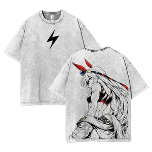 Tamamo Cross - Uma Musume Anime Washed Tshirt 2 Sided Cotton Unisex Graphic Japanese Manga Merch Menswear Tee Retro Black Vintage Streetwear