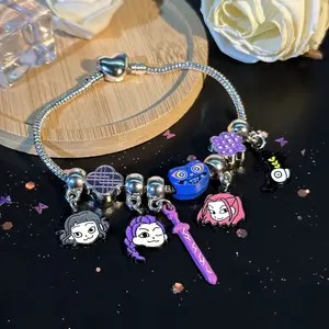 DIY Bracelet with Cute Anime Charm, Cute Jewelry Gift for Daughter, Birthday Party, Friendship BFF Gift, Trendy Jewelry for Fans