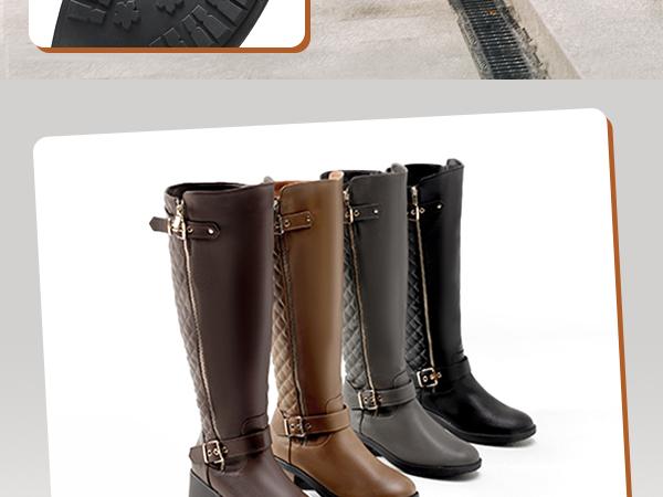 Dream Pairs Women's Stylish Knee High Riding Boots with Wide Calf Circumference with Faux Winter Comfortable Walking Shoes