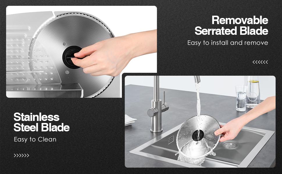 200W Electric Deli Meat Slicer, 7.5" Removable Stainless Steel Blade, Adjustable Thickness, Child Lock - For Home Use kitchen appliances Cheese Outdoorfun,bread slicer Freeze Dry Machine Grater